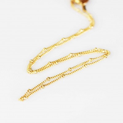 Station Necklace - Gold Tone -  18inch (46cm)